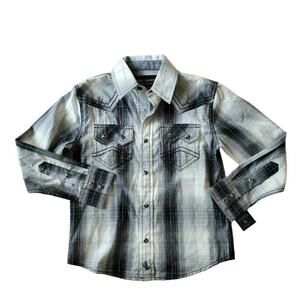 Cody James Plaid Print Western Shirt